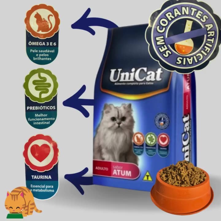 Ração para Gato Unicat - Energia Completa Sem Corantes - Atum | Caprili Shop