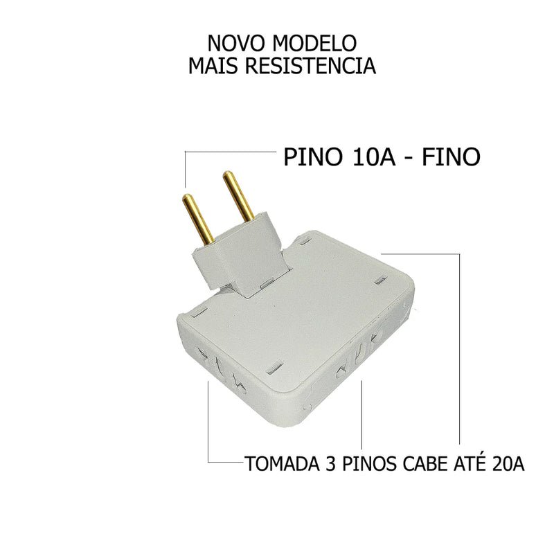 Adaptador Benjamin ( ARTICULADO ) 3 Saídas 10 E 20 AMPERES