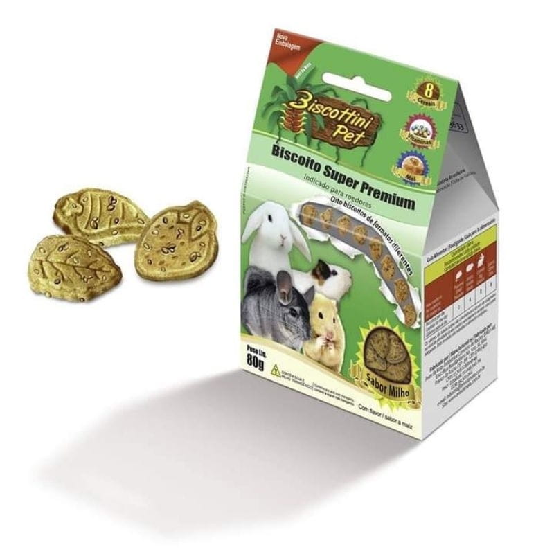 Kit 8 Biscoitos Roedores Biscottini 80g Sabor Variado + Nutrição | Caprioli Shop