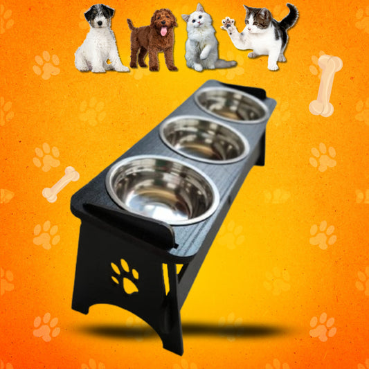 Comedouro Triplo Elevado para Pets - Conforto e Estilo | Caprioli