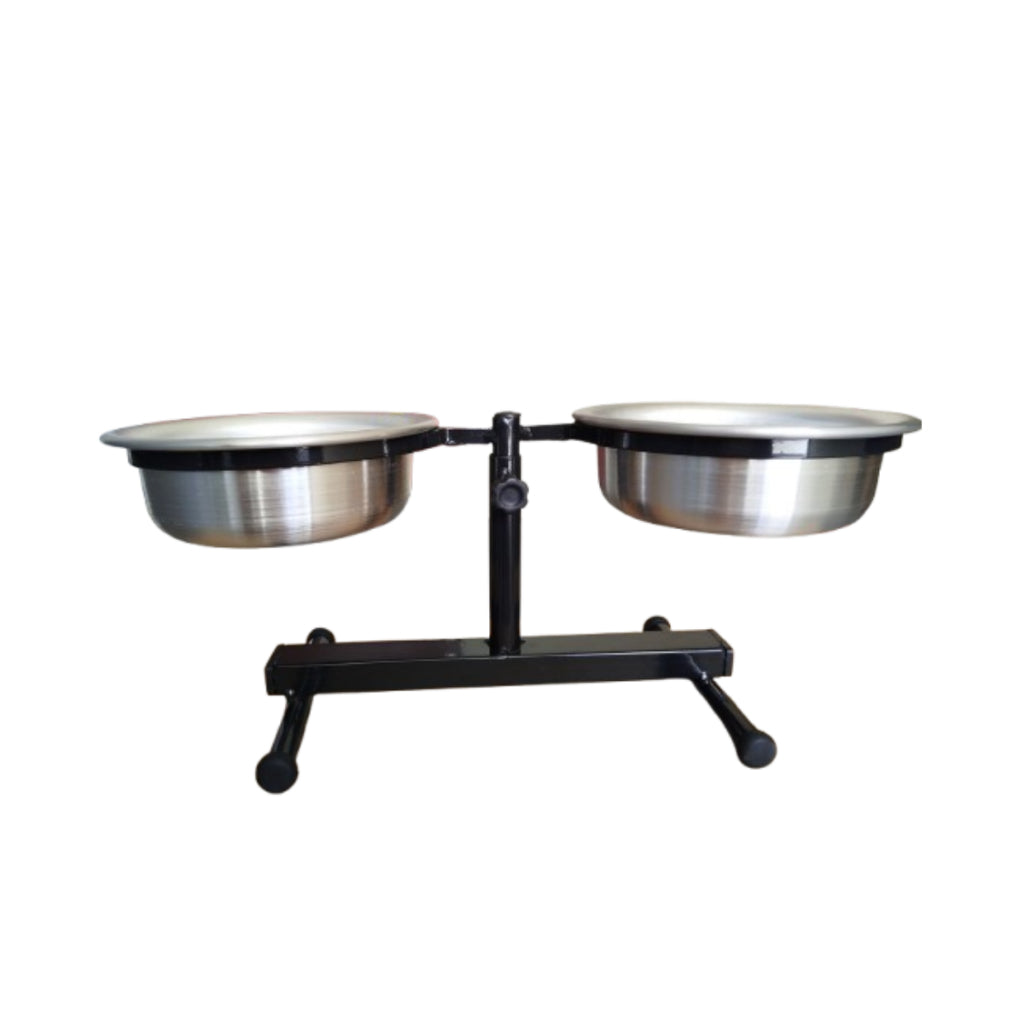 Comedouro Duplo Elevado Ergonômico para Cachorro Preto | Caprioli
