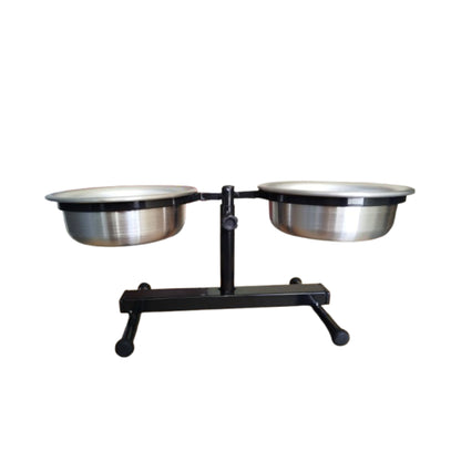 Comedouro Duplo Elevado Ergonômico para Cachorro Preto | Caprioli