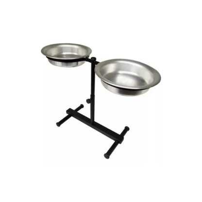 Comedouro Duplo Elevado Ergonômico para Cachorro Preto | Caprioli