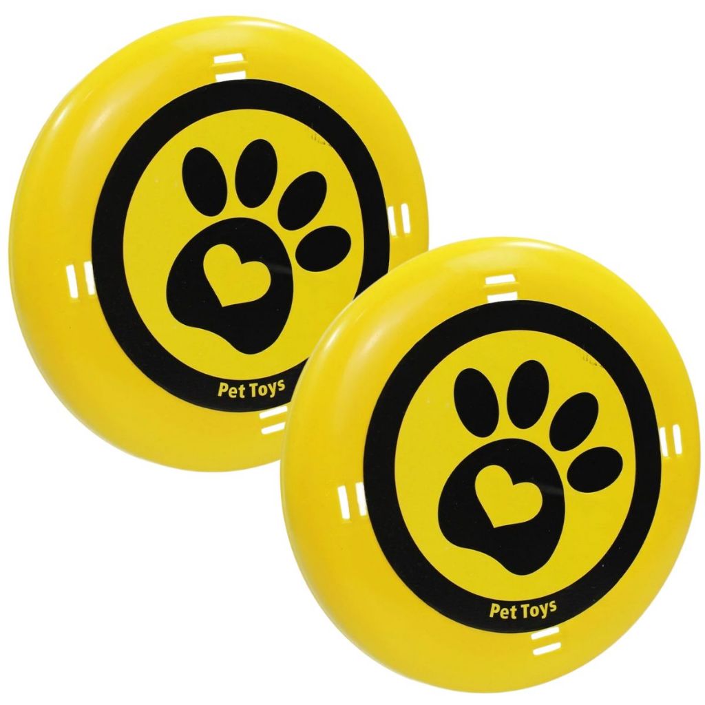 Kit 2 Frisbees Amarelos para Cachorros - Diversão e Exercício | Caprioli