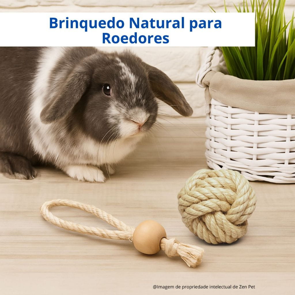 Brinquedo Para Coelhos Natural Sisal + Pinus | Desgaste Saudável Dentes Roedores | Caprili Shop