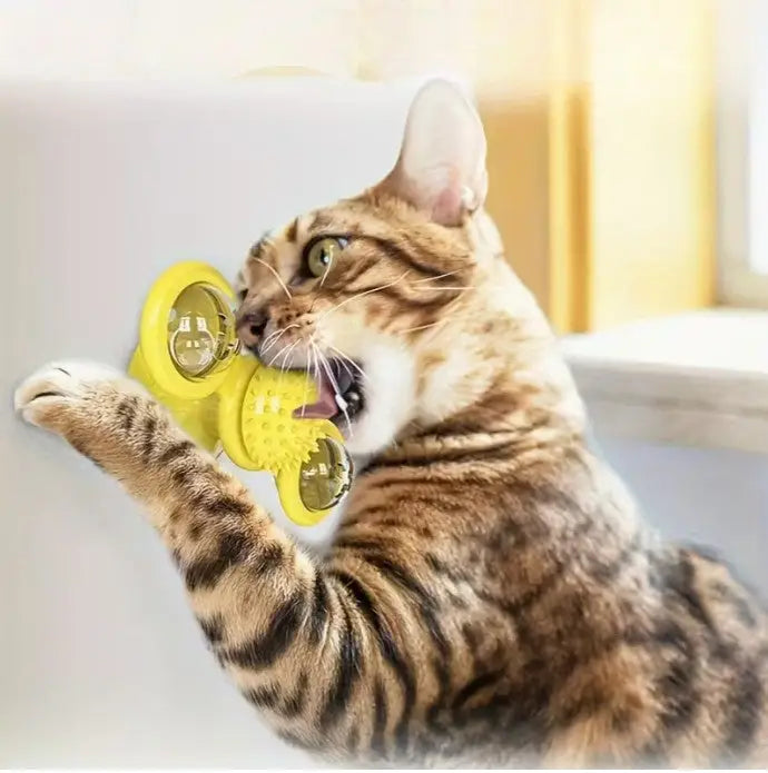 Brinquedo Giratório para Gatos - Design de Moinho Vento | Caprioli Inter - brinquedos gatos