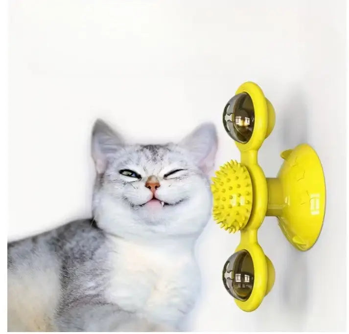 Brinquedo Giratório para Gatos - Design de Moinho Vento | Caprioli Inter - brinquedos gatos