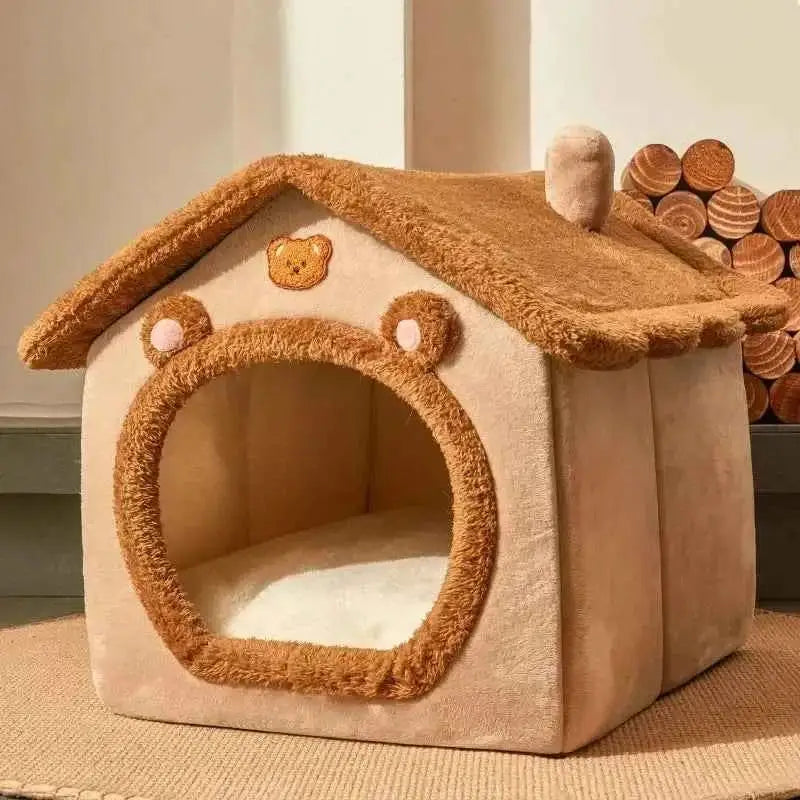 Casas Dobráveis Premium para Pets Conforto e Estilo | Caprioli Inter Acessórios Brown bear / S
