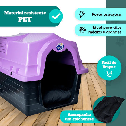 Casinha Para Cachorro N5 Azul + COLCHONETE Caprioli Shop Casa para cachorro