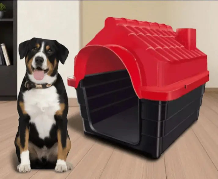 Casinha Plástica Injetada N7 para Cães de Porte Médio a Grande – Caprili Shop Caminhas e Casinhas VERMELHO