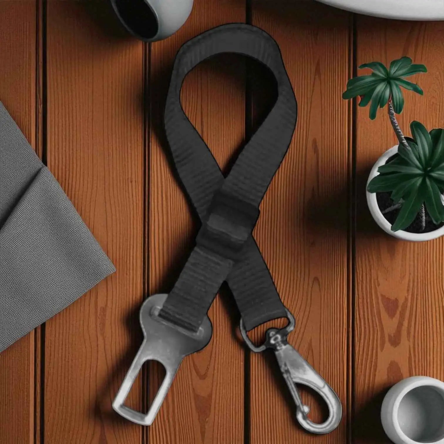 Cinto de Segurança Ajustável para Pets Viagens Seguras | Caprioli Shop PRETO