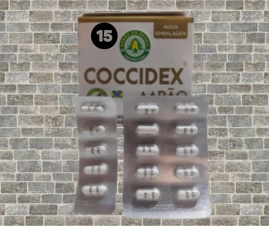 Coccidex Aves - Prevenção da Coccidiose - Aditivo Anticoccidiano | Caprili Shop - medicamento para passaro - 15 Cápsulas