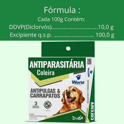 Coleira Antipulgas Ajustável para Cães Proteção Premium | Caprioli Shop antipulgas cachorro 1 Unidade