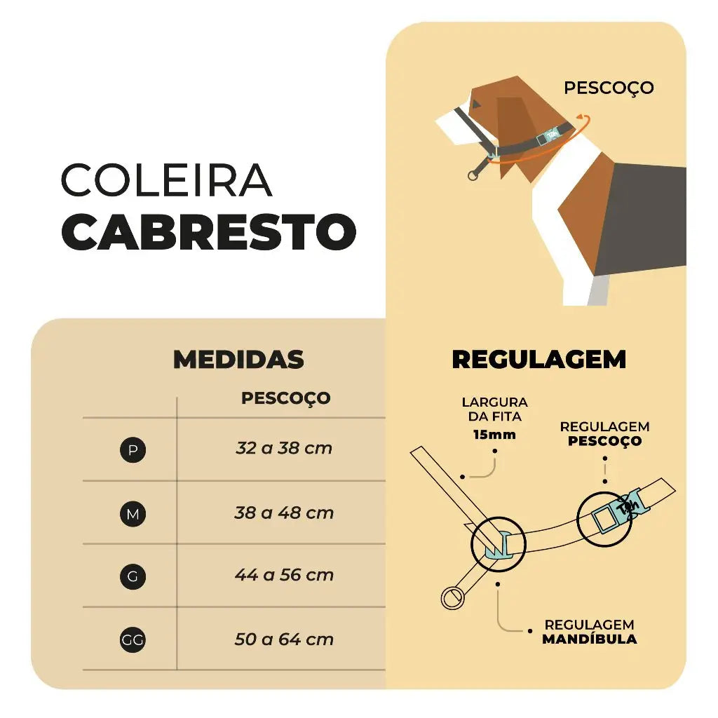 Coleira Cabresto Antipuxão para Cães Controle Elegante | Caprioli Shop Acessórios Pets
