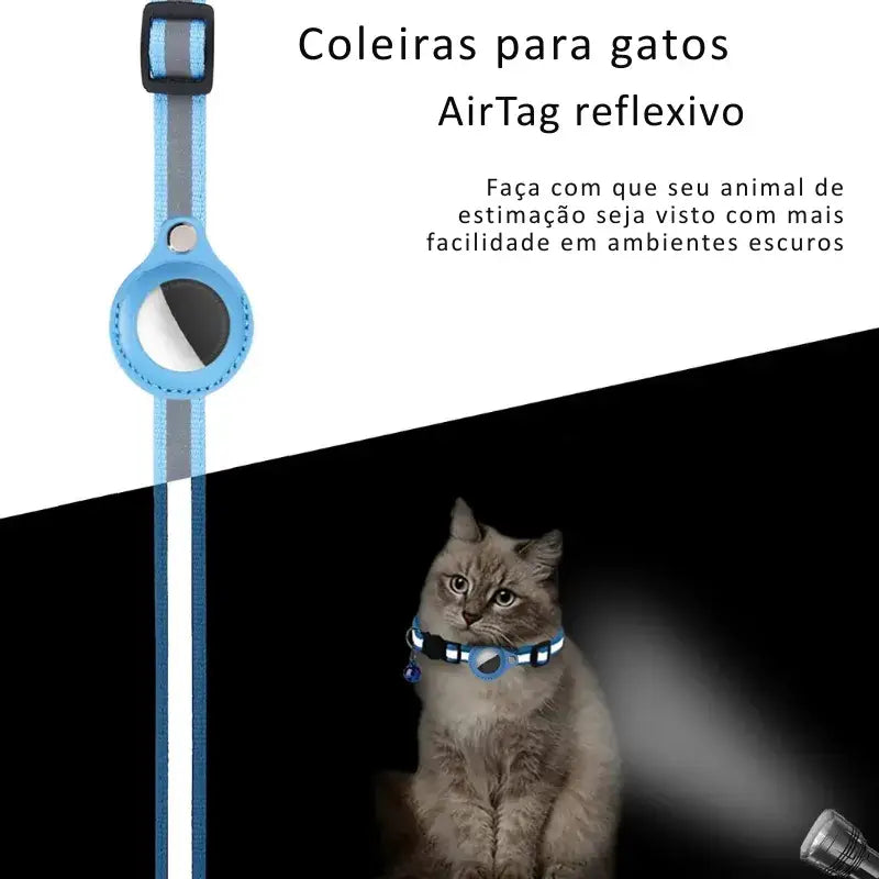 Coleira para Gatos AirTag - Reflexiva Segura Ajustável | Caprioli Shop - coleiras