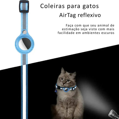 Coleira para Gatos AirTag - Reflexiva Segura Ajustável | Caprioli Shop - coleiras