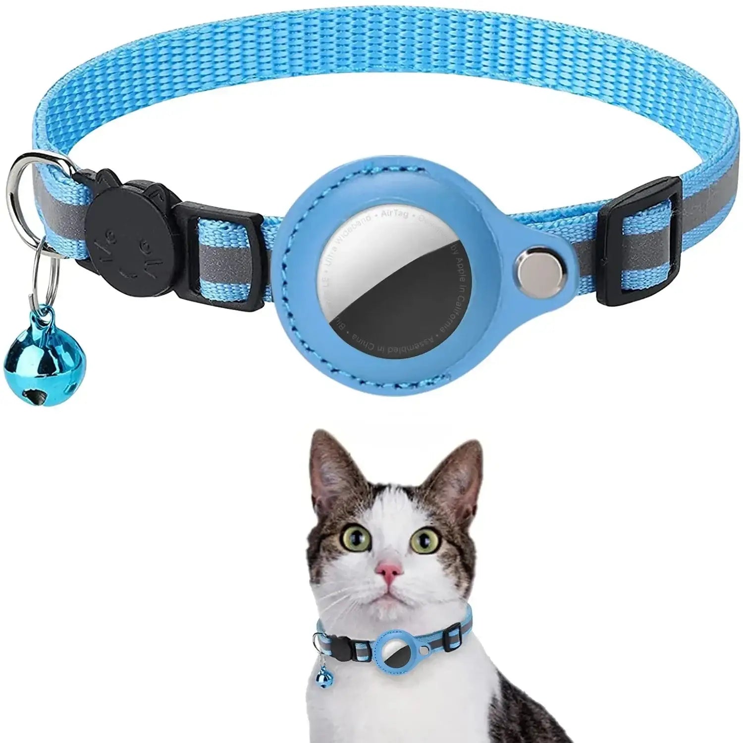 Coleira para Gatos AirTag - Reflexiva Segura Ajustável | Caprioli Shop - coleiras