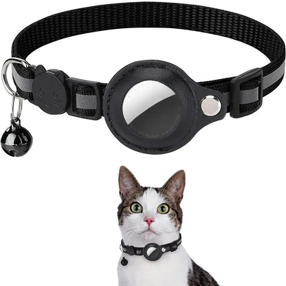 Coleira para Gatos AirTag - Reflexiva Segura Ajustável | Caprioli Shop - Preto - coleiras