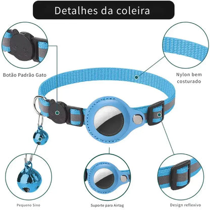 Coleira para Gatos AirTag - Reflexiva Segura Ajustável | Caprioli Shop - coleiras
