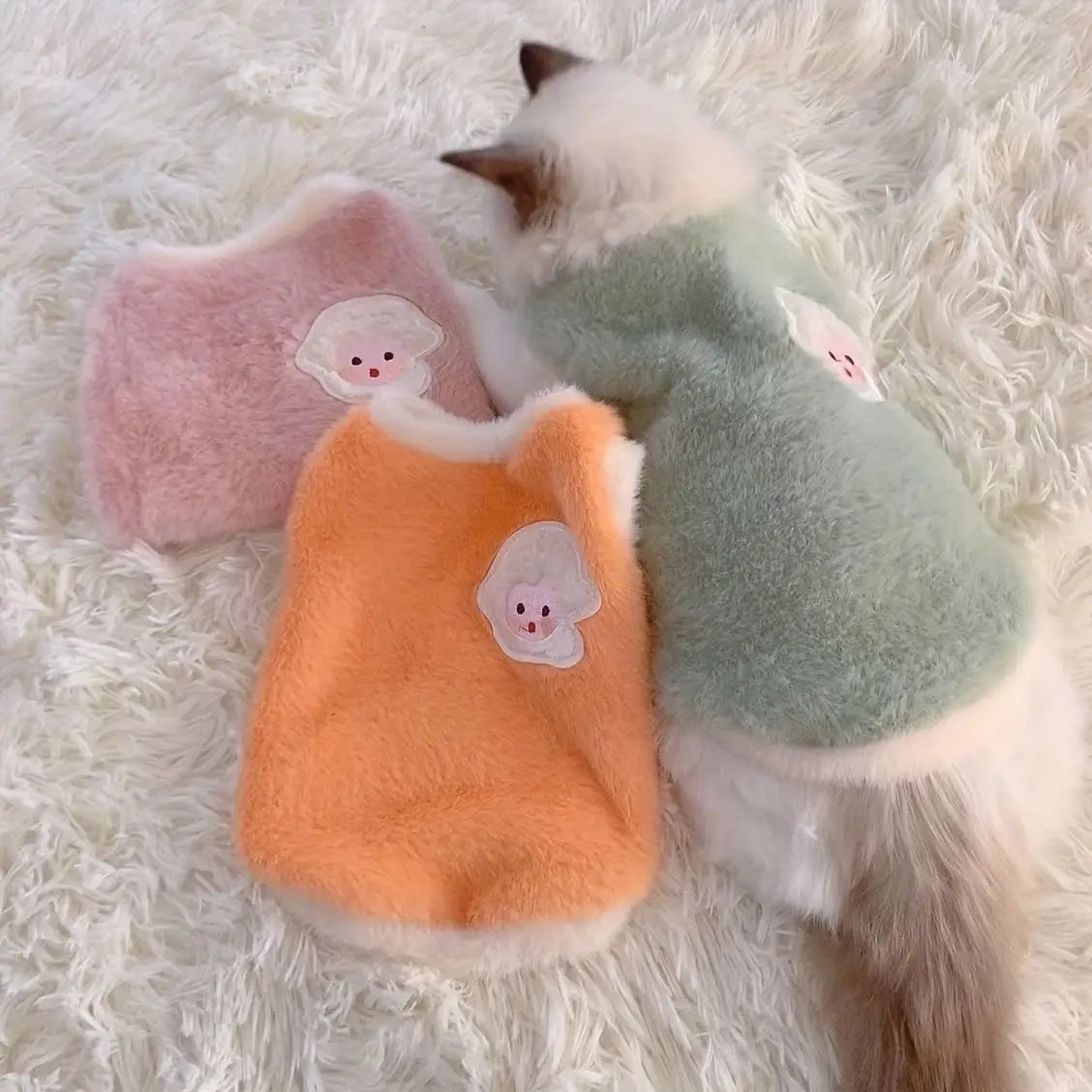 Colete Inverno Gato Premium Tecido Espesso Anti Queda Conforto Pet | Caprioli Inter roupa para gato