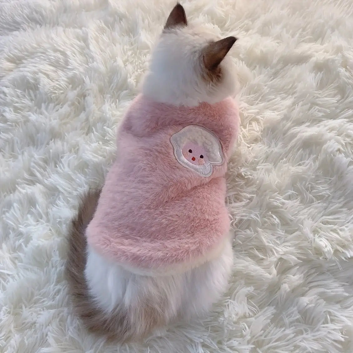 Colete Inverno Gato Premium Tecido Espesso Anti Queda Conforto Pet | Caprioli Inter roupa para gato Cor rosa / XS