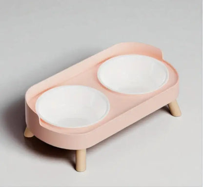 Comedouro e Bebedouro r Elevado Dupla Tigela para Gatos | Caprioli Inter comedouro gatos Sakura Rosa / Vasilha