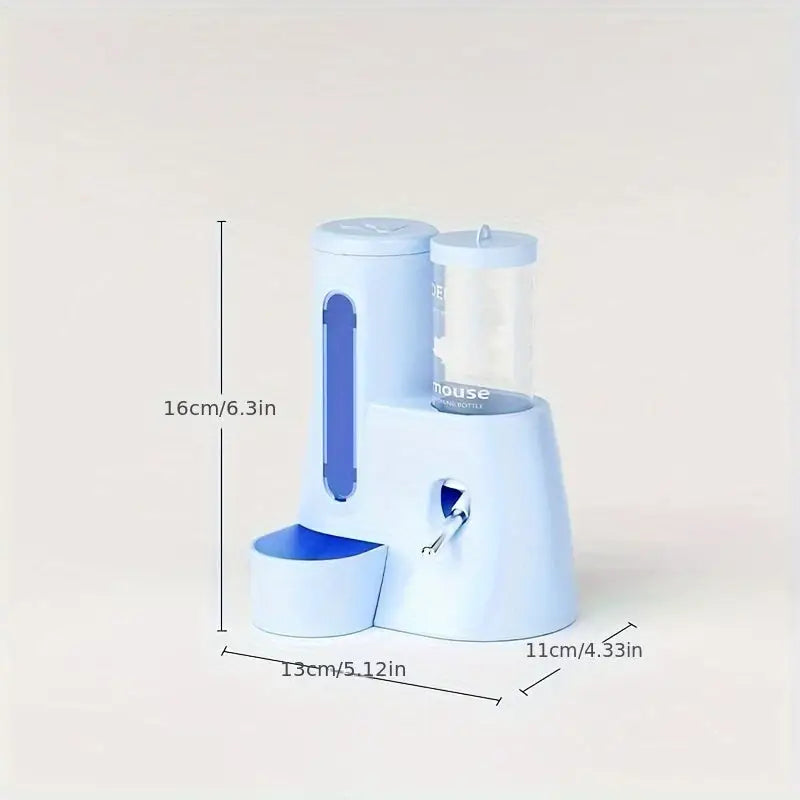 Comedouro integrado para hamsters - Design em PVC | Caprili Inter - roedores - Azul