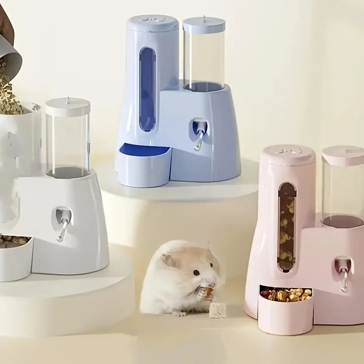 Comedouro integrado para hamsters - Design em PVC | Caprili Inter - roedores