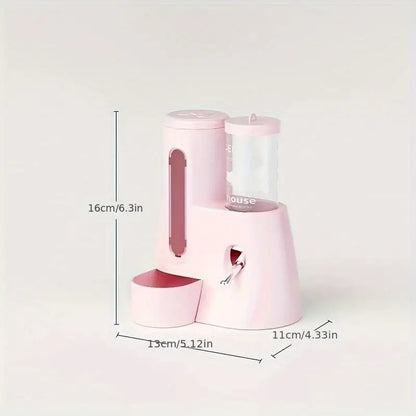 Comedouro integrado para hamsters - Design em PVC | Caprili Inter - roedores - Rosa