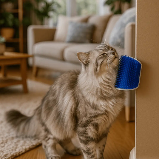 Escova Massageadora Tira Pelos para Gato - Quina de Parede – Caprioli Shop - gatos
