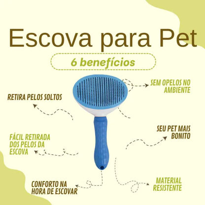 Escova Removedora de Pelos para Pets Conforto e Praticidade | Caprioli Shop Rasqueadeira cachorro