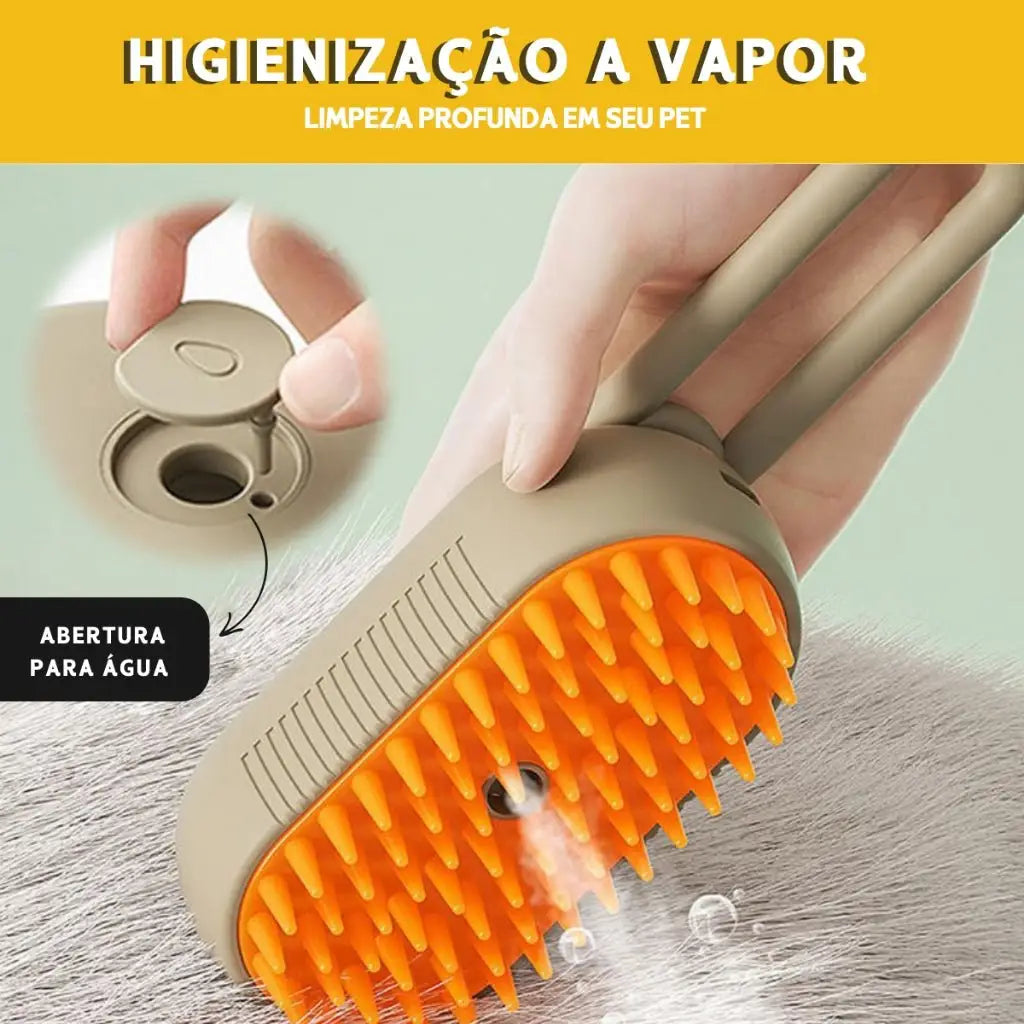 Escova A Vapor 3 em 1 para Gato Limpeza Sofisticada | Caprioli Shop higiene e limpeza gatos