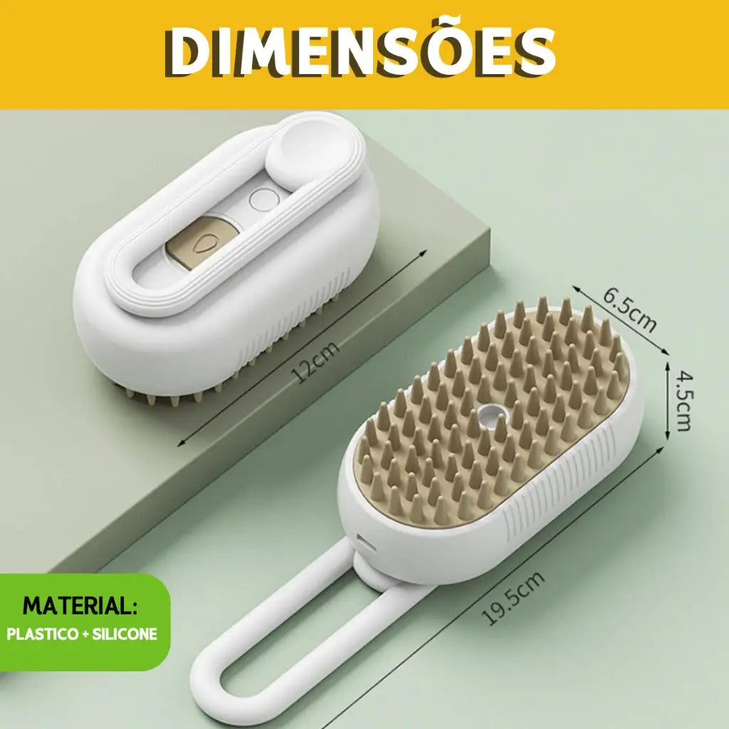 Escova A Vapor 3 em 1 para Gato Limpeza Sofisticada | Caprioli Shop higiene e limpeza gatos