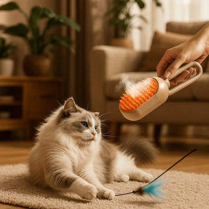 Escova a Vapor Para Gatos – Remoção de Pelos e Massagem Suave – Caprioli Shop - gatos