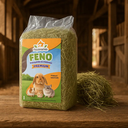 Feno Premium PequenosPets para Coelhos Porquinho-da-Índia e Roedores – Nutrição e Qualidade Superior - Caprili Shop