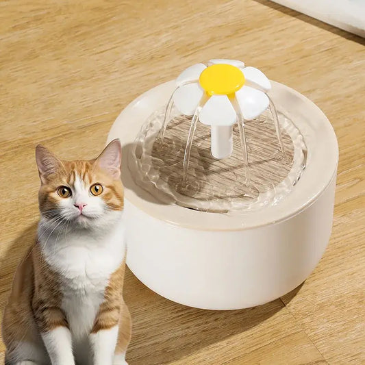 Fonte de Água Elétrica para Gatos Estimula Hidratação Silenciosa + Filtro | Caprioli Inter Bebedouro Bege / Plugue USB