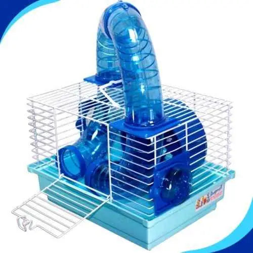 Gaiola Hamster Luxo Tubos Acrílico Fácil Limpeza Diversão Azul Roedores | Caprioli Shop