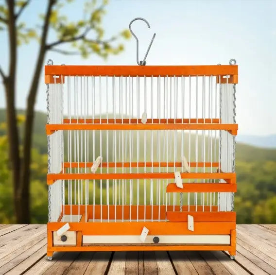 Gaiola de Madeira e Fibra para Pássaros Pequenos | Caprili Shop - Gaiolas Ninhos