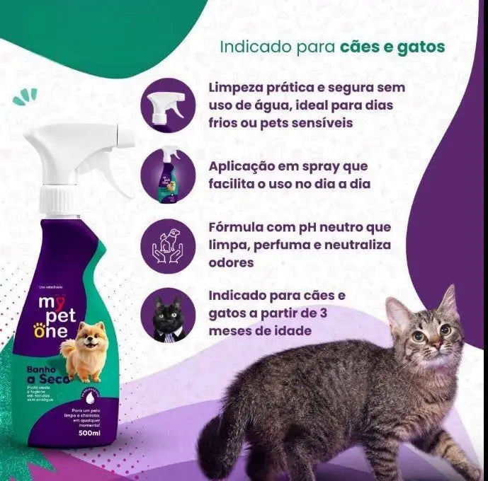 Kit 2 Banho a Seco Mypetone para Gatos 500mL | Caprioli Shop