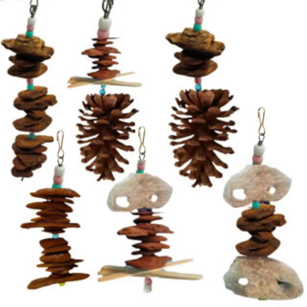 Kit 6 Brinquedos para Calopsita Agapórnis Periquito - Anti Stress + Bico Saudável | Caprioli Shop - KIT62P - brinquedo