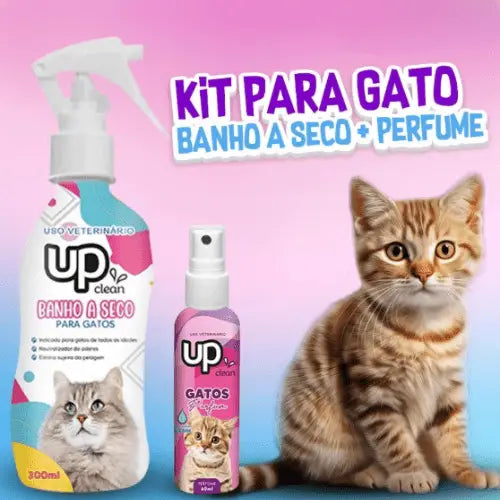 Kit Banho a Seco e Perfume para Gatos Hidratação Frescor | Caprioli Shop higiene limpeza gatos