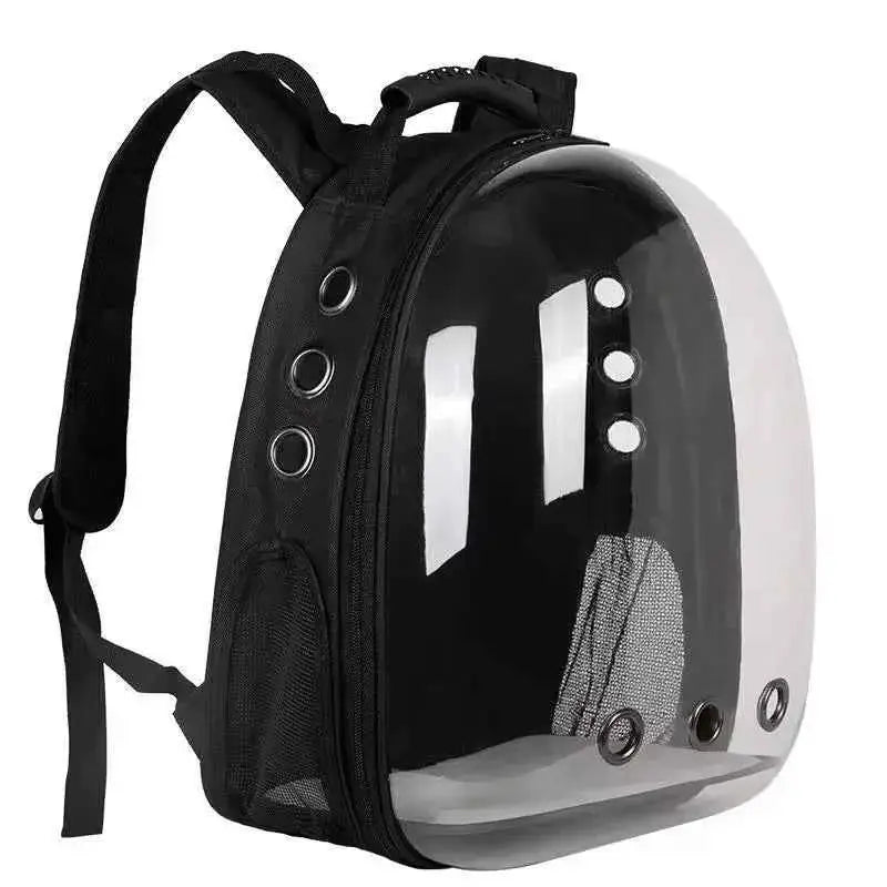 Mochila Cápsula Espacial para Gatos - Ventilada Ergonômica Segura | Caprioli Shop - Preto - Mochila transporte