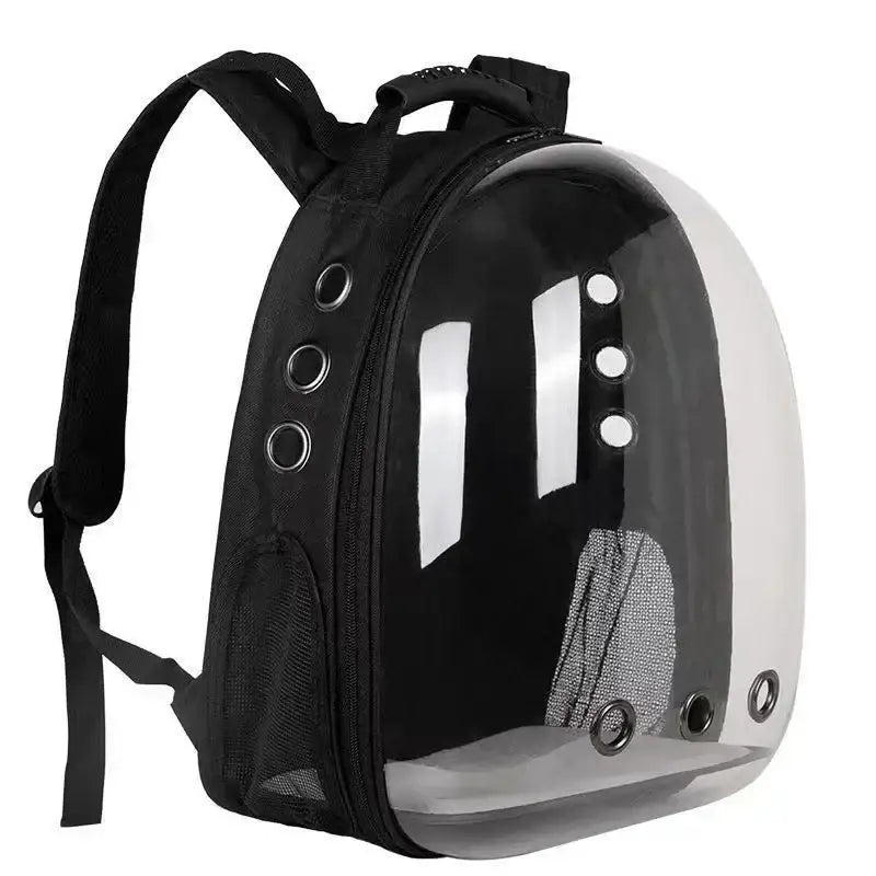 Mochila Cápsula Espacial para Gatos - Ventilada Ergonômica Segura | Caprioli Shop - Preto - Mochila transporte