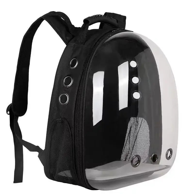 Mochila Cápsula Espacial para Gatos - Ventilada Ergonômica Segura | Caprioli Shop - Preto - Mochila transporte