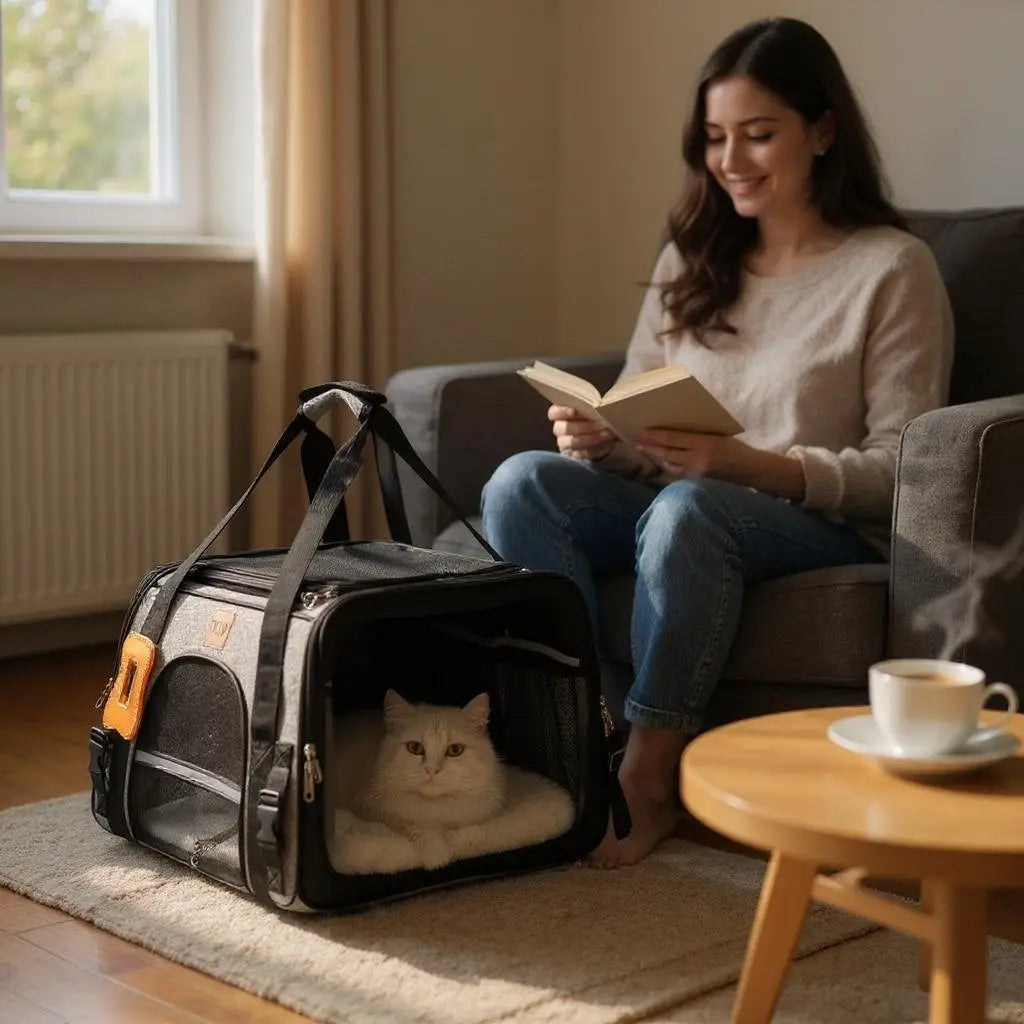 Mochila Luxo para Transporte de Gatos em Avião - Conforto e Estilo | Caprioli Shop - transporte para gatos