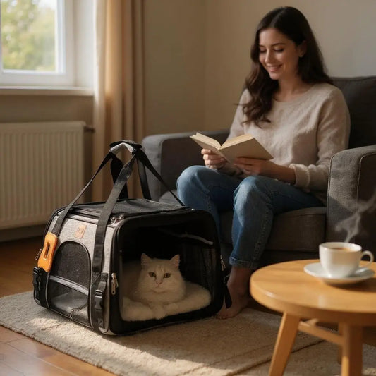 Mochila Luxo para Transporte de Gatos em Avião - Conforto e Estilo | Caprioli Shop - transporte para gatos