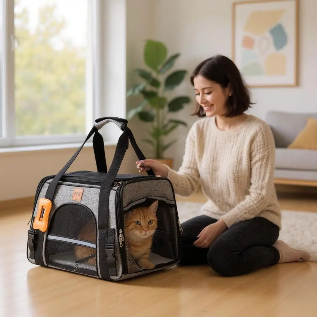 Mochila Luxo para Transporte de Gatos em Avião - Conforto e Estilo | Caprioli Shop - transporte para gatos