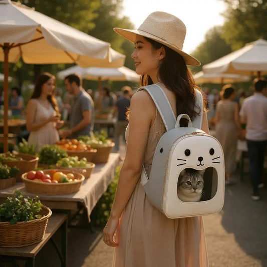Mochila Transporte para Gato Vista Panorâmica - Conforto e Estilo | Caprioli Shop - transporte para gatos