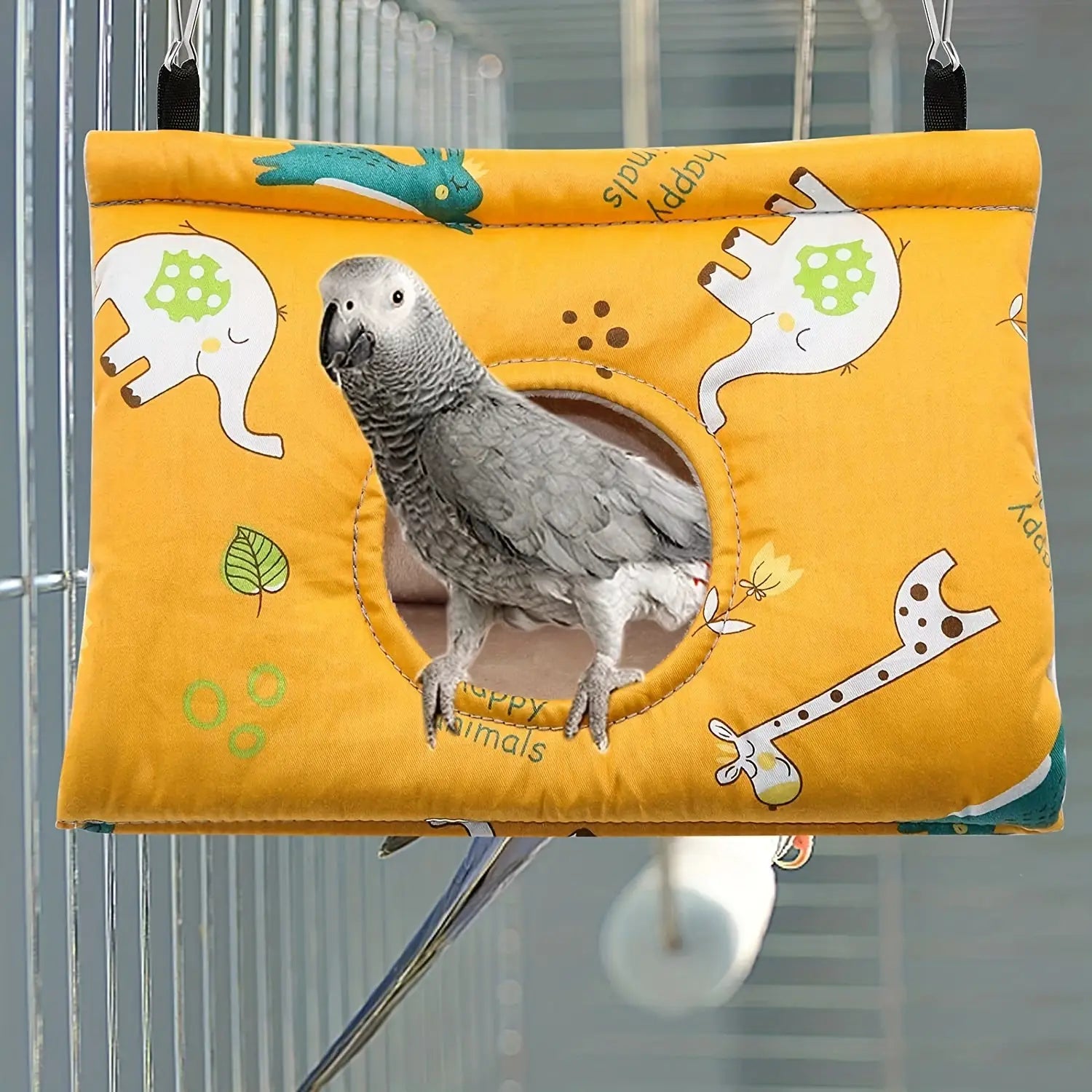Cozy Triangle Bird Nest - Warm Flannel Hanging Hammock for Parrots & Small Birds