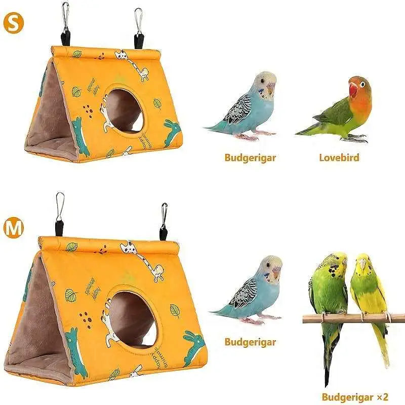 Ninho de Pássaro Triangular Flanela Quente Aconchego Seguro para Gaiolas | Caprioli Inter Brinquedos e Acessórios gaiola